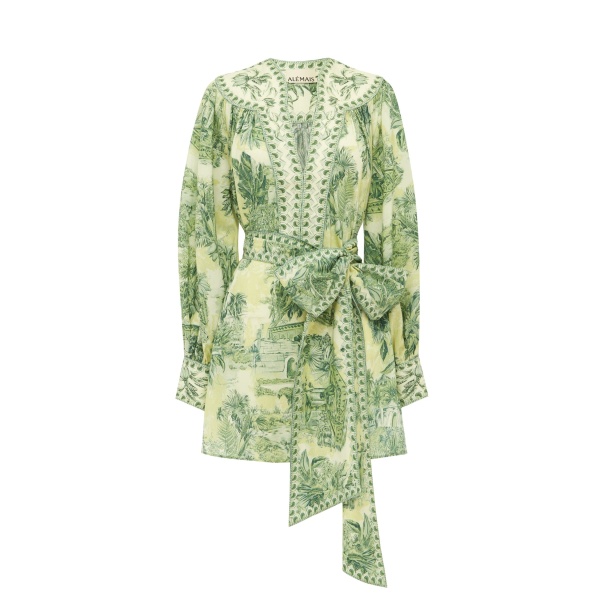 Alemais Sara Mini Dress  Sustainable Dresses with Alemais print -  Luxury Handbags Australian Designer