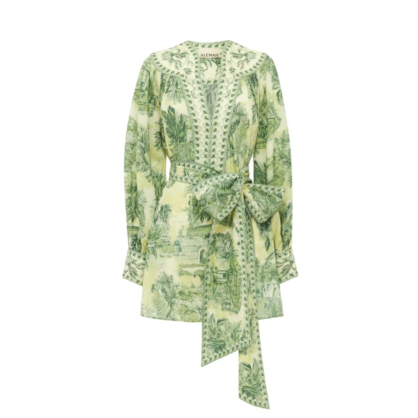 Alemais Sara Mini Dress  Sustainable Dresses with Alemais print -  Luxury Handbags Australian Designer