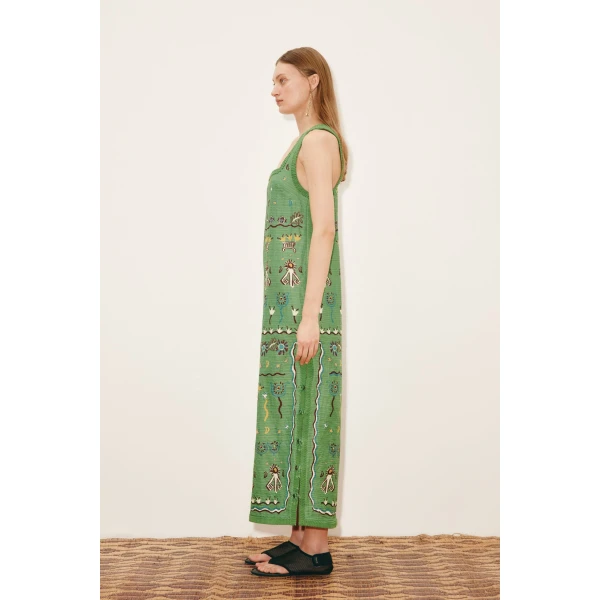 Alemais Sun Dancer Midi Dress  Sustainable Dresses with Alemais print -  Luxury Handbags Australian Designer