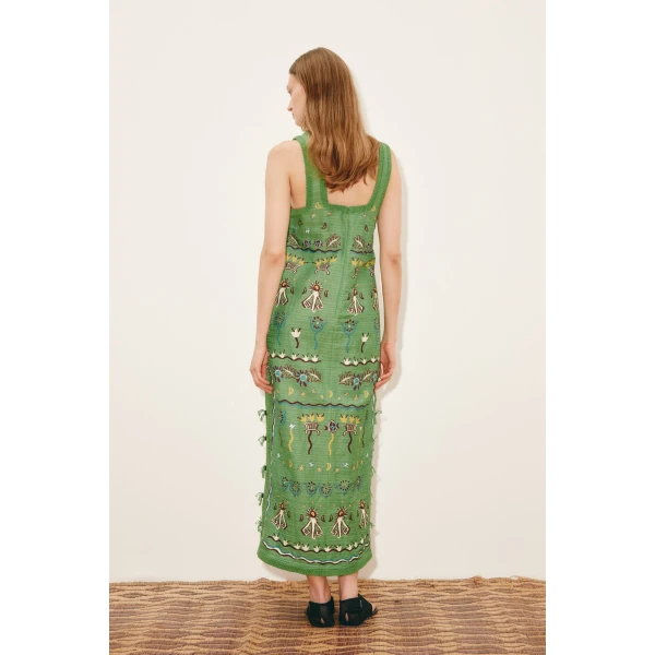 Alemais Sun Dancer Midi Dress  Sustainable Dresses with Alemais print -  Luxury Handbags Australian Designer