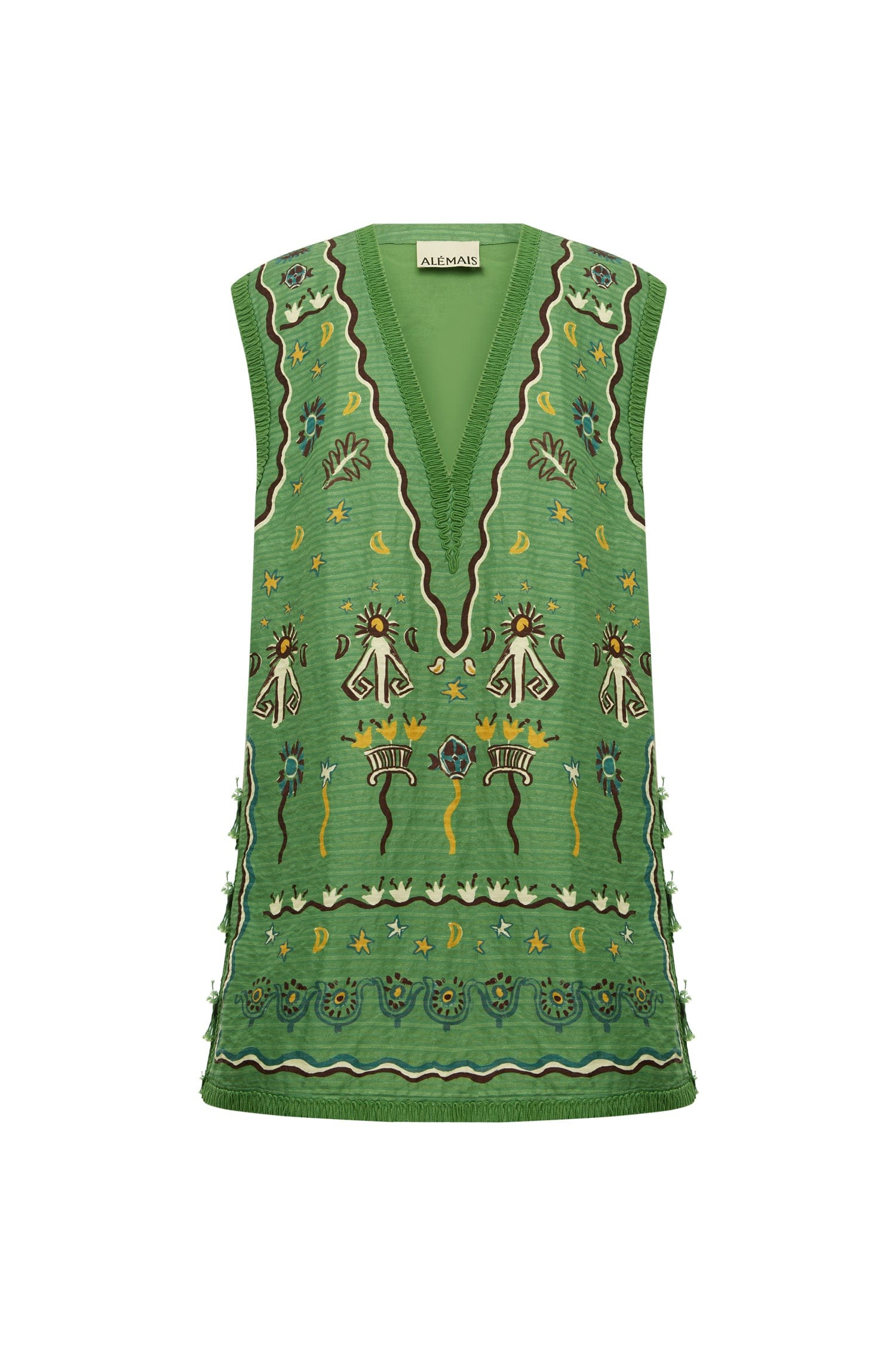 Alemais Sun Dancer Mini Dress  Sustainable Dresses with Alemais print -  Luxury Handbags Australian Designer