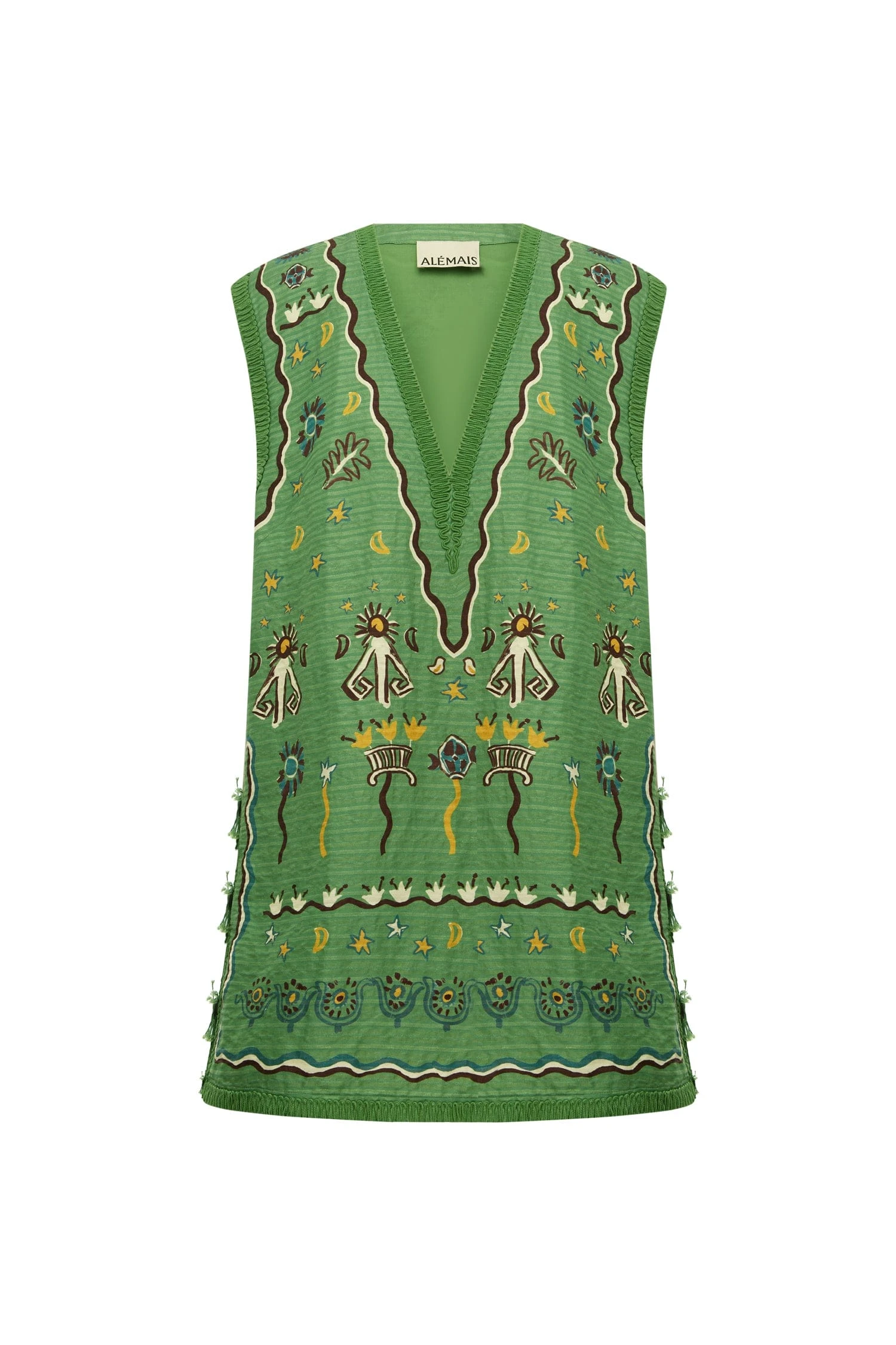 Sun Dancer Mini Dress by Alemais - Dresses Alemais Sun Dancer Mini Dress Sustainable Dresses with Alemais print - Luxury Handbags Australian Designer