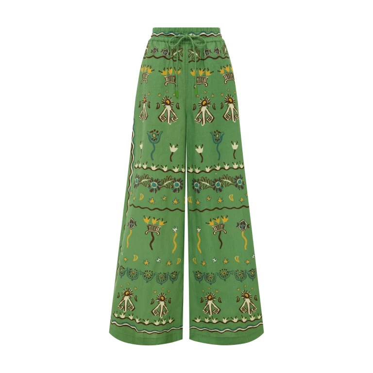 Alemais Sun Dancer Pant  Sustainable Pants with Alemais print -  Luxury Handbags Australian Designer