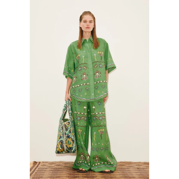 Alemais Sun Dancer Shirt  Sustainable Tops with Alemais print -  Luxury Handbags Australian Designer