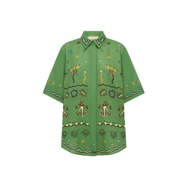 Alemais Sun Dancer Shirt  Sustainable Tops with Alemais print -  Luxury Handbags Australian Designer