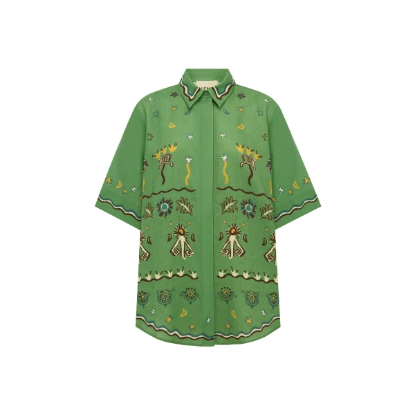 Alemais Sun Dancer Shirt  Sustainable Tops with Alemais print -  Luxury Handbags Australian Designer