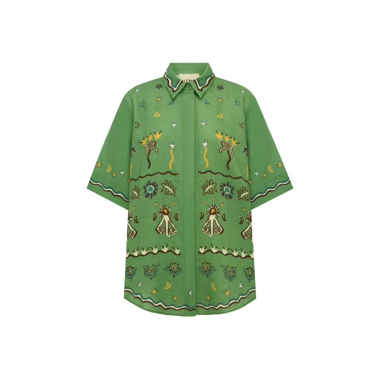 Alemais Sun Dancer Shirt  Sustainable Tops with Alemais print -  Luxury Handbags Australian Designer