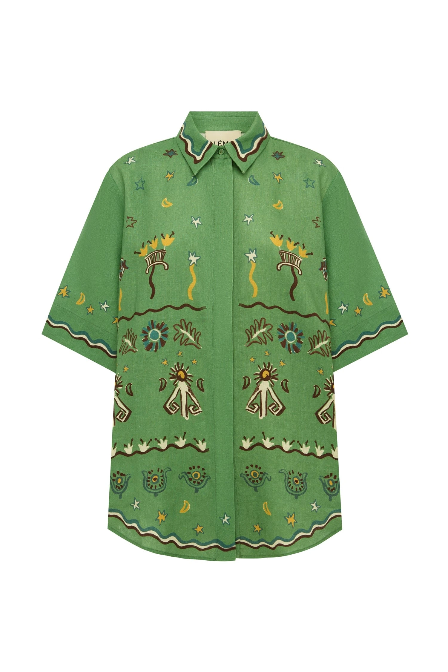 Sun Dancer Shirt by Alemais - Tops Alemais Sun Dancer Shirt Sustainable Tops with Alemais print - Luxury Handbags Australian Designer