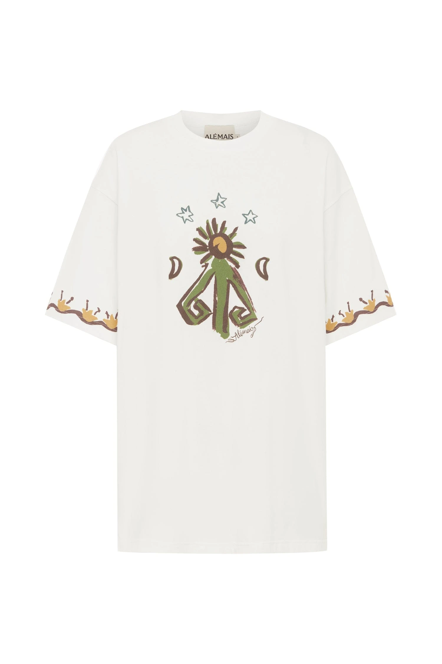 Sun Dancer Tee by Alemais - Tops Alemais Sun Dancer Tee Sustainable Tops with Alemais print - Luxury Handbags Australian Designer