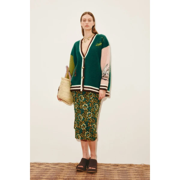 Alemais Toucan Tango Cardigan  Sustainable Knitwear with Alemais print -  Luxury Handbags Australian Designer