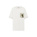 Alemais Toucan Tango Embroidered Pocket Tee  Sustainable Tops with Alemais print -  Luxury Handbags Australian Designer