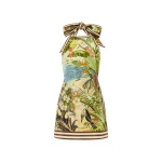 Alemais Toucan Tango Halter Mini Dress  Sustainable Dresses with Alemais print -  Luxury Handbags Australian Designer
