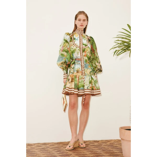 Alemais Toucan Tango Mini Dress  Sustainable Dresses with Alemais print -  Luxury Handbags Australian Designer