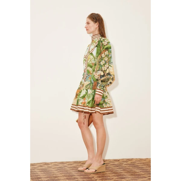 Alemais Toucan Tango Mini Dress  Sustainable Dresses with Alemais print -  Luxury Handbags Australian Designer