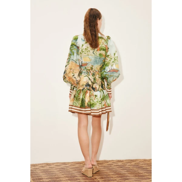 Alemais Toucan Tango Mini Dress  Sustainable Dresses with Alemais print -  Luxury Handbags Australian Designer