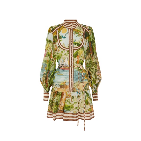 Alemais Toucan Tango Mini Dress  Sustainable Dresses with Alemais print -  Luxury Handbags Australian Designer