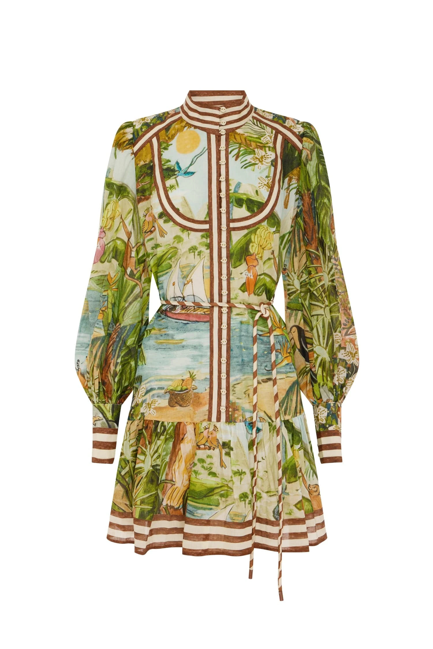 Toucan Tango Mini Dress by Alemais - Dresses Alemais Toucan Tango Mini Dress Sustainable Dresses with Alemais print - Luxury Handbags Australian Designer