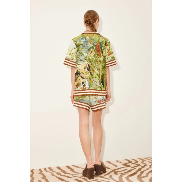Alemais Toucan Tango Shirt  Sustainable Tops with Alemais print -  Luxury Handbags Australian Designer