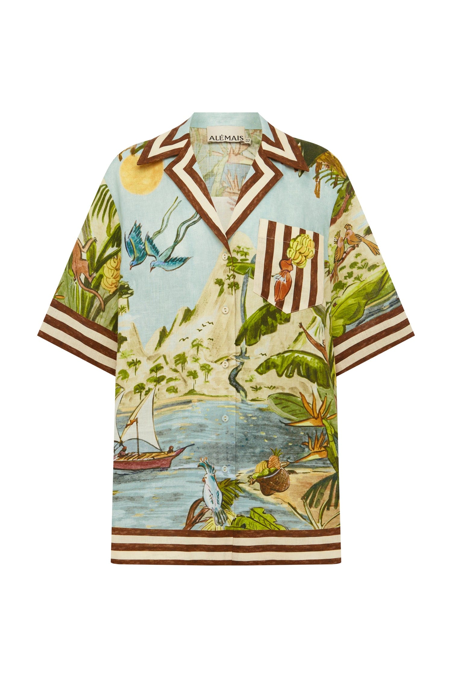 Alemais Toucan Tango Shirt  Sustainable Tops with Alemais print -  Luxury Handbags Australian Designer