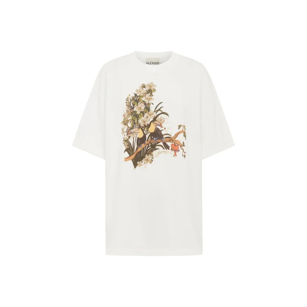 Alemais Toucan Tango Tee  Sustainable Tops with Alemais print -  Luxury Handbags Australian Designer
