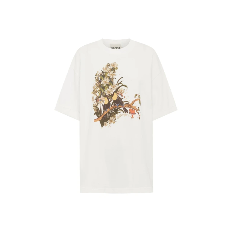 Alemais Toucan Tango Tee  Sustainable Tops with Alemais print -  Luxury Handbags Australian Designer