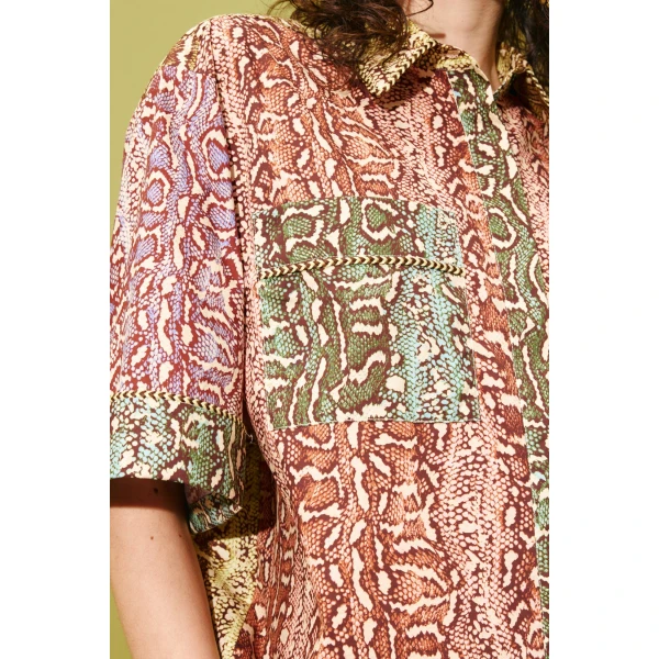Alemais Varna Shirt  Sustainable Tops with Alemais print -  Luxury Handbags Australian Designer