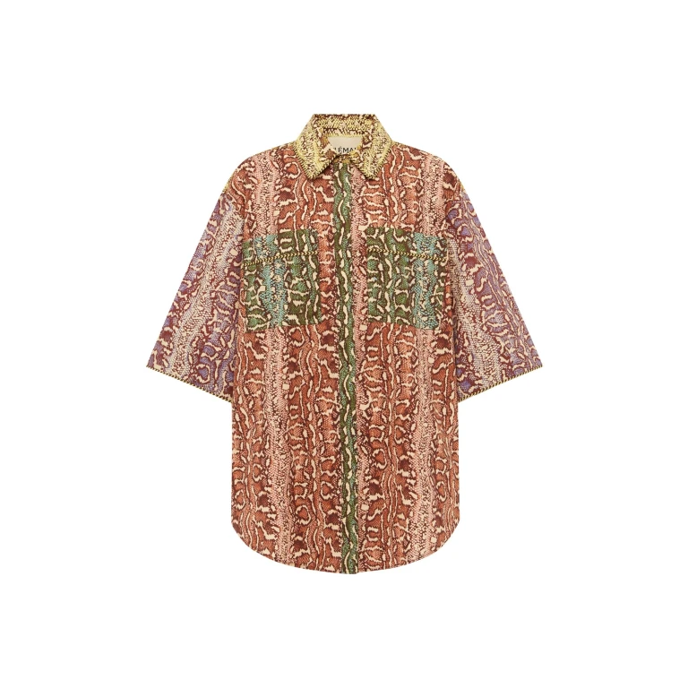 Alemais Varna Shirt  Sustainable Tops with Alemais print -  Luxury Handbags Australian Designer