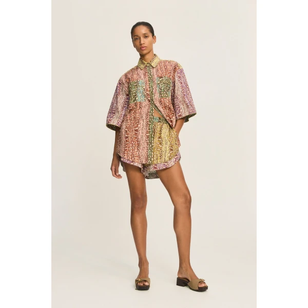 Alemais Varna Short  Sustainable Shorts with Alemais print -  Luxury Handbags Australian Designer