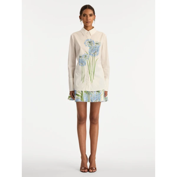 Oscar de la Renta Allium Cotton Poplin Blouse - Oscar de la Renta Tops - American Couture - Shop at Luxury Shoes 
