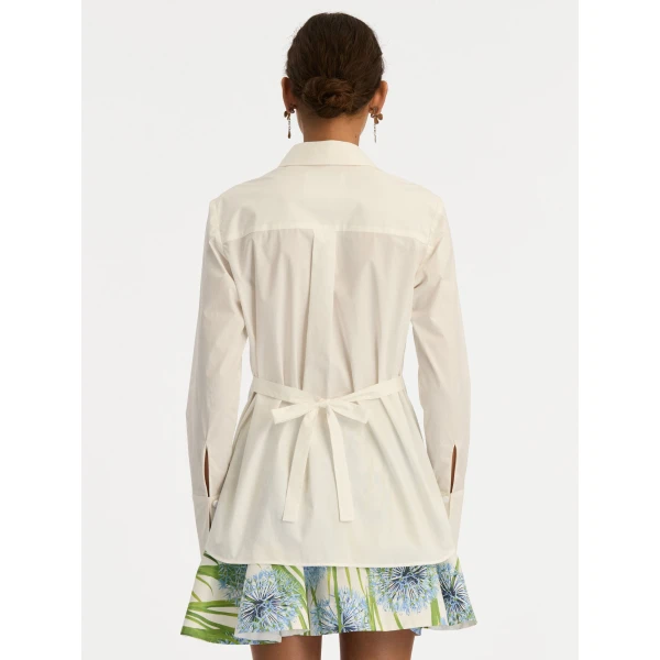 Oscar de la Renta Allium Cotton Poplin Blouse - Oscar de la Renta Tops - American Couture - Shop at Luxury Shoes 