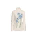 Oscar de la Renta Allium Cotton Poplin Blouse - Oscar de la Renta Tops - American Couture - Shop at Luxury Shoes 