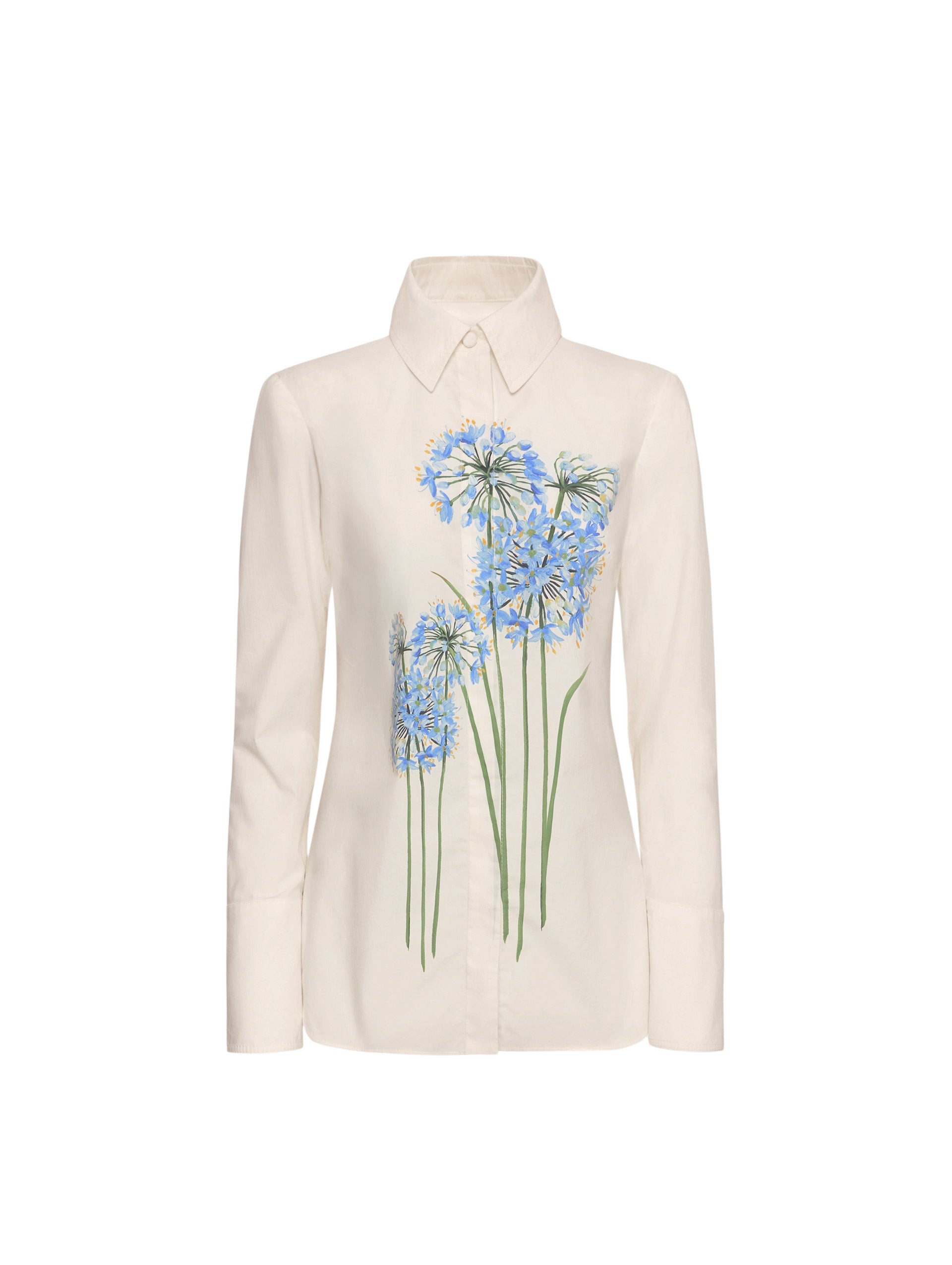 Oscar de la Renta Allium Cotton Poplin Blouse
