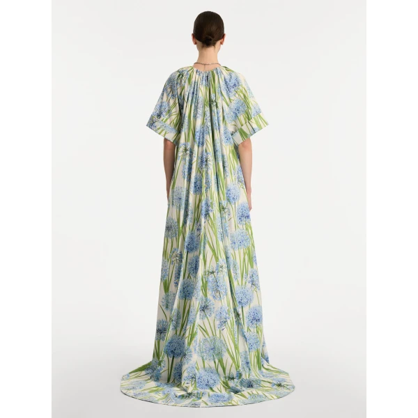Oscar de la Renta Allium Cotton Poplin Caftan - Oscar de la Renta Dresses - American Couture - Shop at Luxury Shoes 