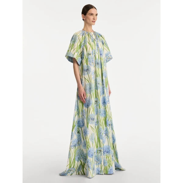 Oscar de la Renta Allium Cotton Poplin Caftan - Oscar de la Renta Dresses - American Couture - Shop at Luxury Shoes 