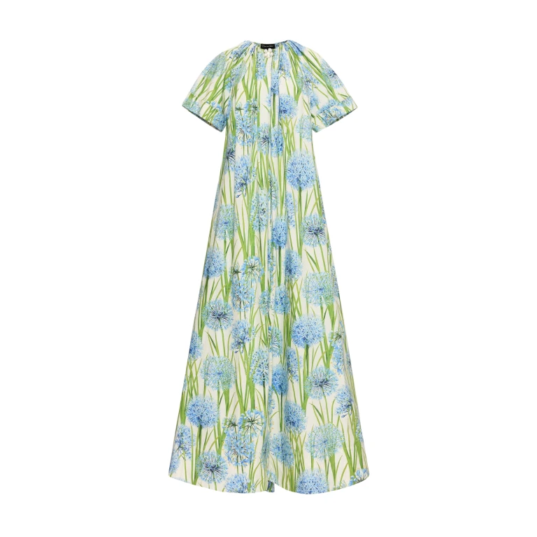 Oscar de la Renta Allium Cotton Poplin Caftan - Oscar de la Renta Dresses - American Couture - Shop at Luxury Shoes 