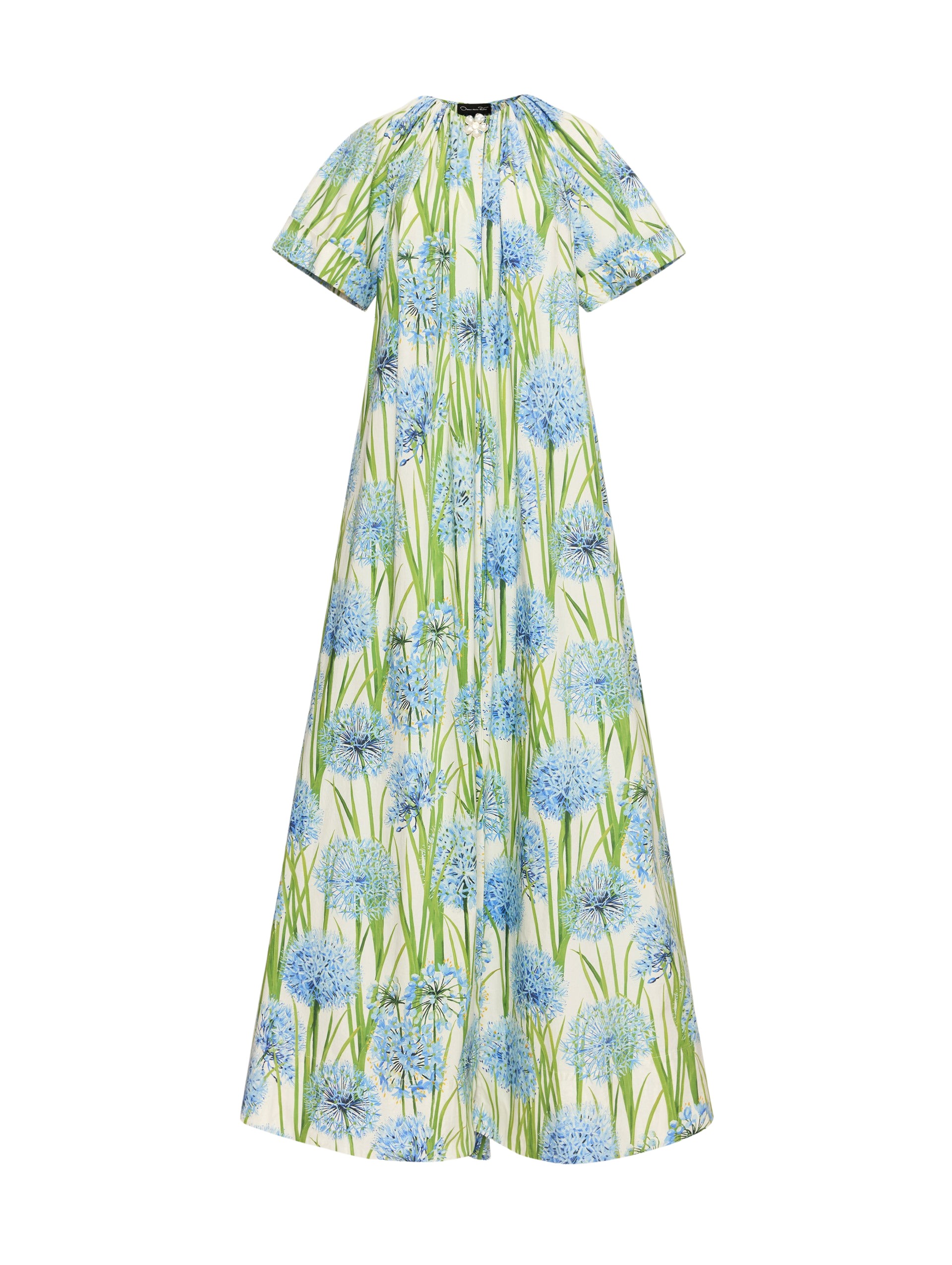 Oscar de la Renta Allium Cotton Poplin Caftan - Oscar de la Renta Dresses - American Couture - Shop at Luxury Shoes 