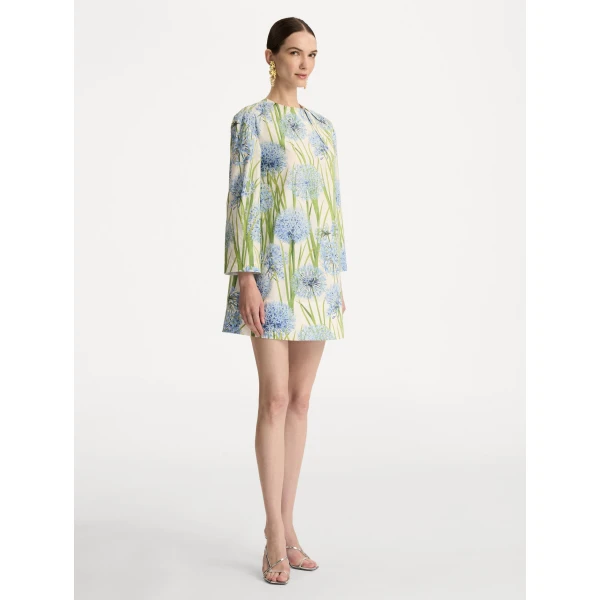 Oscar de la Renta Allium Cotton Poplin Long Sleeve Shift Dress - Oscar de la Renta Dresses - American Couture - Shop at Luxury Shoes 
