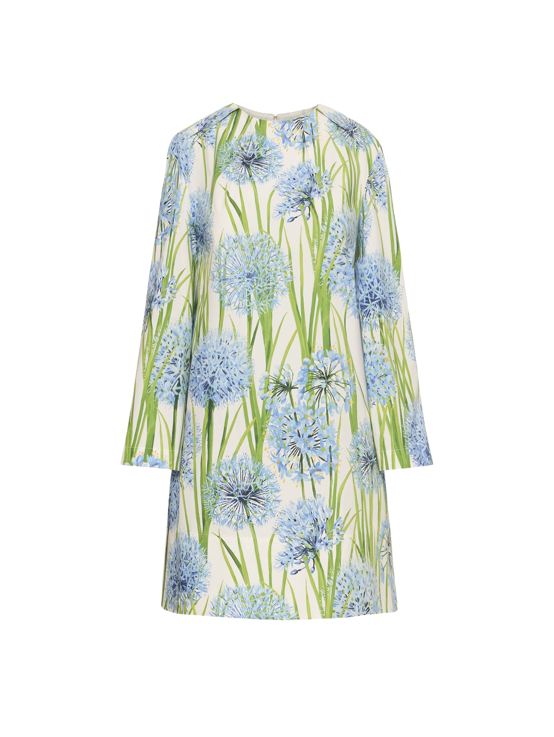 Oscar de la Renta Allium Cotton Poplin Long Sleeve Shift Dress - Oscar de la Renta Dresses - American Couture - Shop at Luxury Shoes 