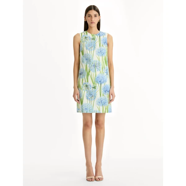 Oscar de la Renta Allium Cotton Poplin Sleeveless Shift Dress - Oscar de la Renta Dresses - American Couture - Shop at Luxury Shoes 