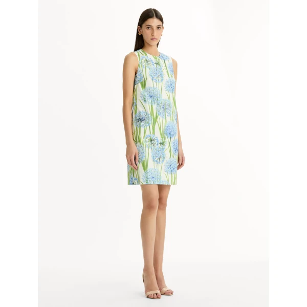 Oscar de la Renta Allium Cotton Poplin Sleeveless Shift Dress - Oscar de la Renta Dresses - American Couture - Shop at Luxury Shoes 