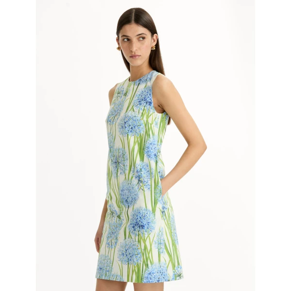 Oscar de la Renta Allium Cotton Poplin Sleeveless Shift Dress - Oscar de la Renta Dresses - American Couture - Shop at Luxury Shoes 