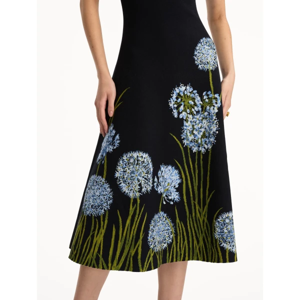 Oscar de la Renta Allium Jacquard Knit Dress - Oscar de la Renta Dresses - American Couture - Shop at Luxury Shoes 