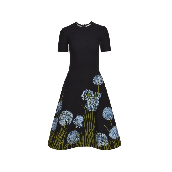 Oscar de la Renta Allium Jacquard Knit Dress - Oscar de la Renta Dresses - American Couture - Shop at Luxury Shoes 