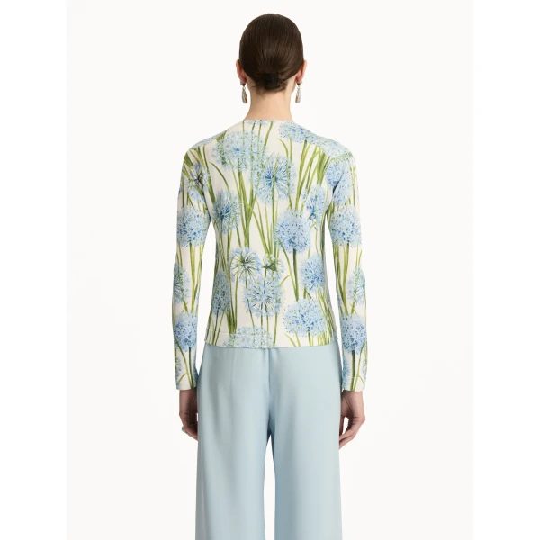 Oscar de la Renta Allium Printed Cardigan - Oscar de la Renta Knitwear - American Couture - Shop at Luxury Shoes 