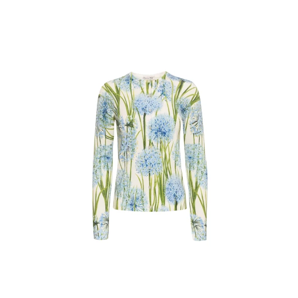 Oscar de la Renta Allium Printed Cardigan - Oscar de la Renta Knitwear - American Couture - Shop at Luxury Shoes 