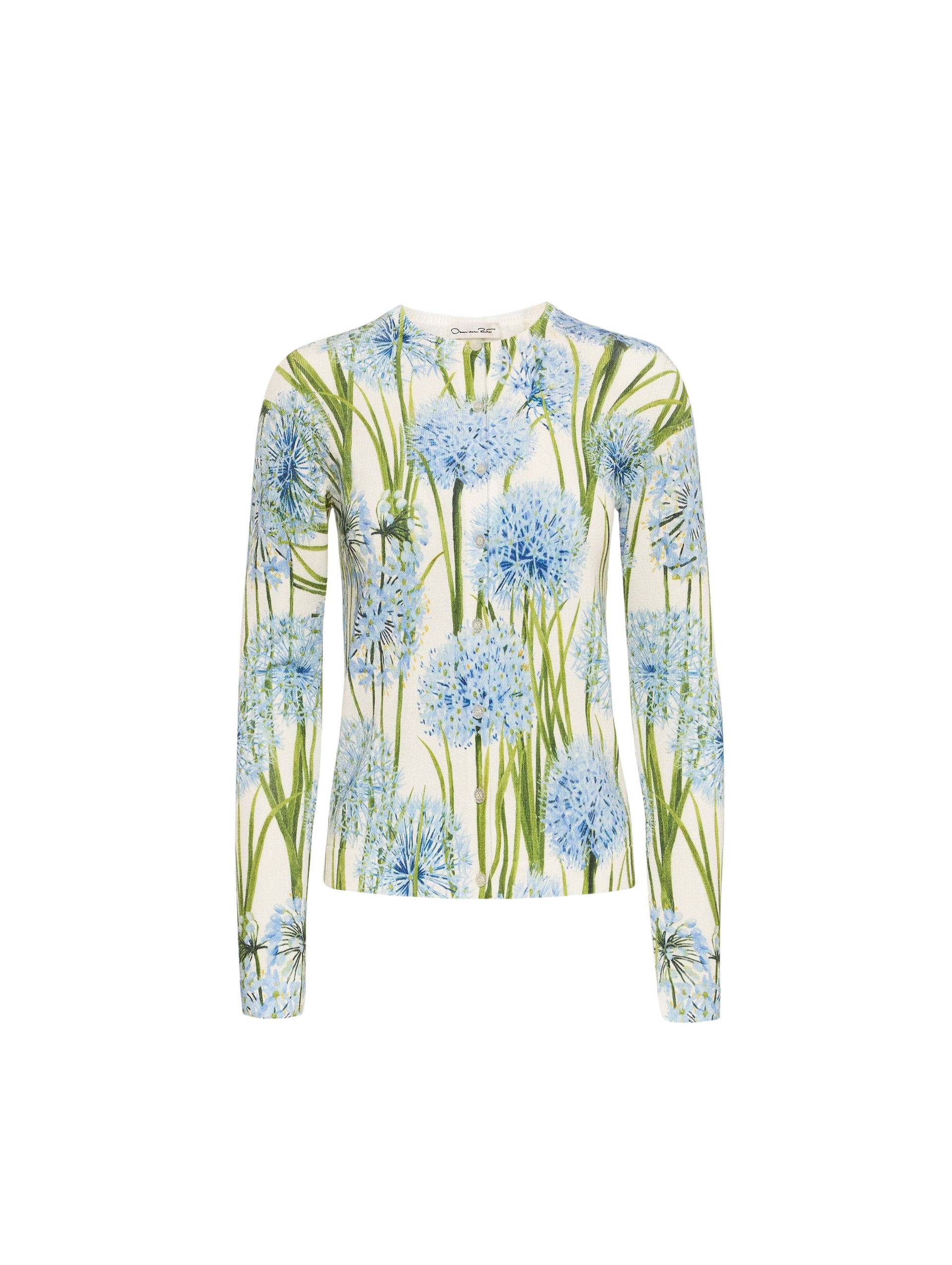 Oscar de la Renta Allium Printed Cardigan