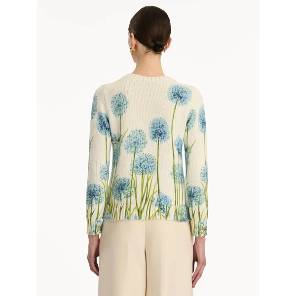Oscar de la Renta Allium Printed Pullover - Oscar de la Renta Knitwear - American Couture - Shop at Luxury Shoes 