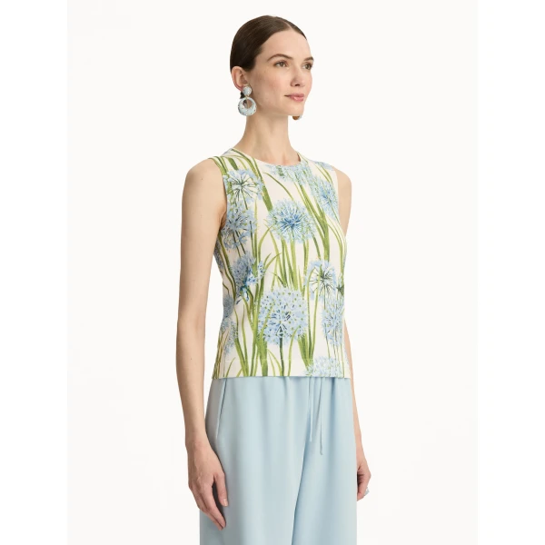 Oscar de la Renta Allium Printed Tank - Oscar de la Renta Tops - American Couture - Shop at Luxury Shoes 