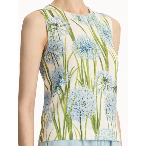 Oscar de la Renta Allium Printed Tank - Oscar de la Renta Tops - American Couture - Shop at Luxury Shoes 
