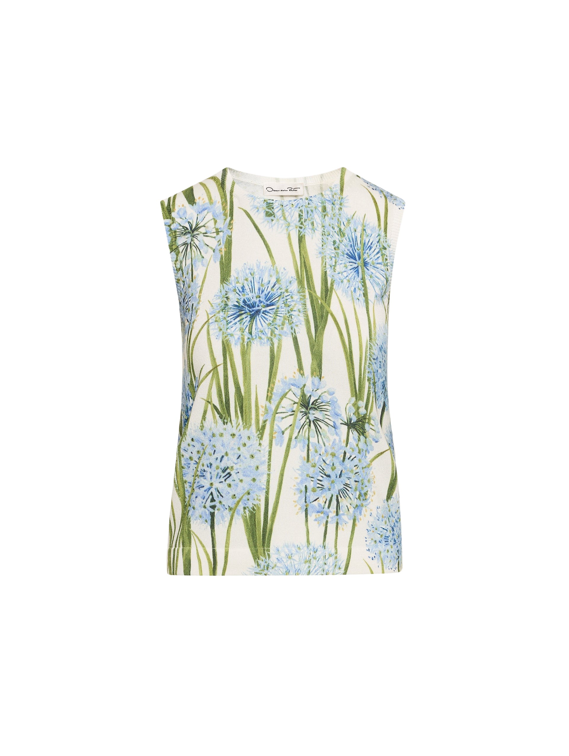 Oscar de la Renta Allium Printed Tank Top